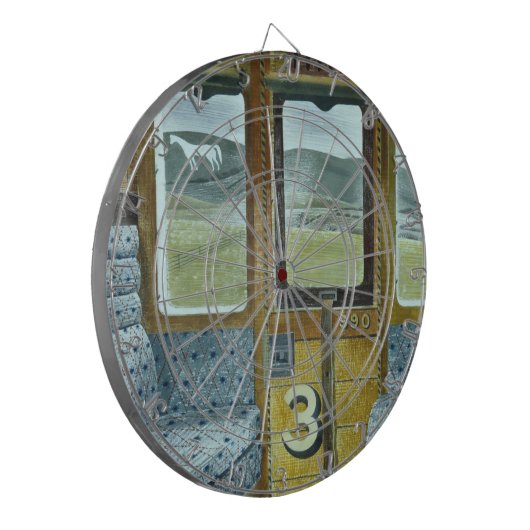 Treinlandschap (door Eric Ravilious) Dartbord (Voorkant Links)