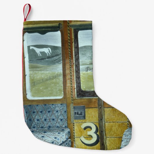Treinlandschap (door Eric Ravilious) Kleine Kerstsok (Voorkant)