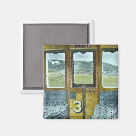 Treinlandschap (door Eric Ravilious) Magneet (Voorkant / Achterkant)