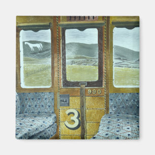 Treinlandschap (door Eric Ravilious) Magneet