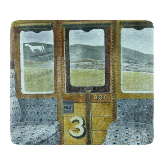 Treinlandschap (door Eric Ravilious) Snijplank (Voorkant)