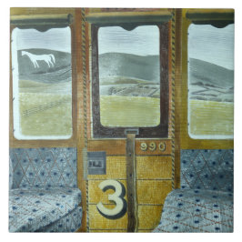 Treinlandschap (door Eric Ravilious) Tegeltje