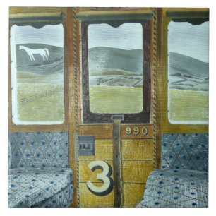 Treinlandschap (door Eric Ravilious) Tegeltje