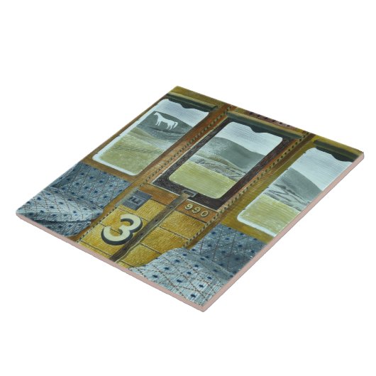 Treinlandschap (door Eric Ravilious) Tegeltje (Zijkant)