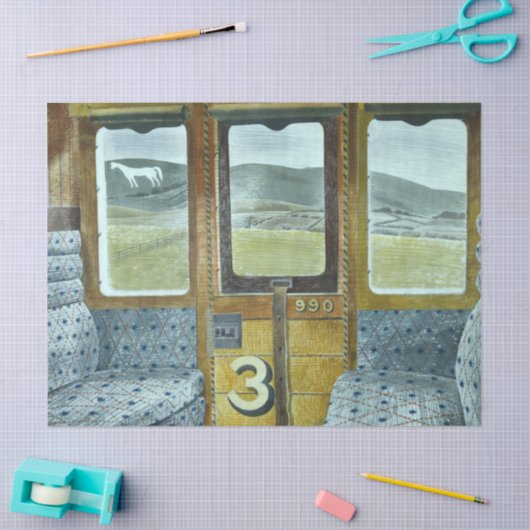 Treinlandschap (door Eric Ravilious) Tissuepapier (Craft)