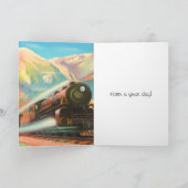 Treinlocomotief Happy Birthday Kaart (Binnen)