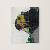 Treinlocomotief op sporen legpuzzel (Verticaal)