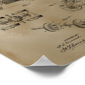 Treinlocomotief Patenttekening Poster (Hoek)