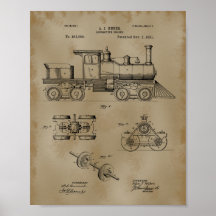 Treinlocomotief Patenttekening