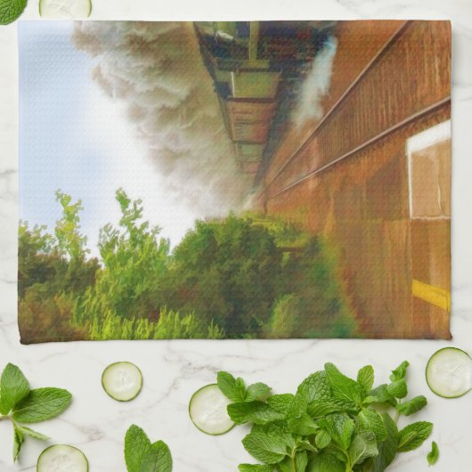 Treinlocomotief Theedoek (Gevouwen)