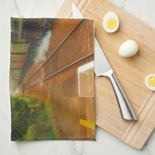 Treinlocomotief Theedoek (Quarter Fold)