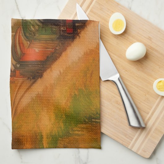 Treinlocomotief Theedoek (Quarter Fold)