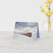 Treinlocomotief Winter Mountains Fotonota Kaart (Gele Bloem)