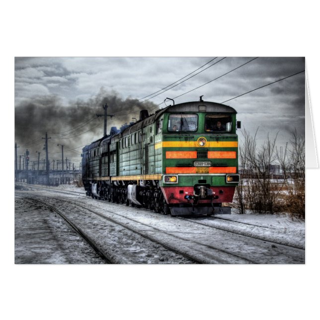Treinlocomotief Winter Rusland Fotonota (Voorkant Horizontaal)
