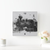  treinlocomotiefklok vierkante klok (Huis)