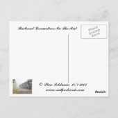 Treinlocomotieven in de mist briefkaart (Achterkant)