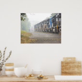 Treinlocomotieven in de mist poster (Keuken)