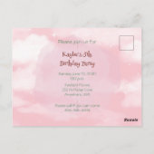 Treinmachinemisje 5e verjaardagsuitnodiging briefkaart (Achterkant)