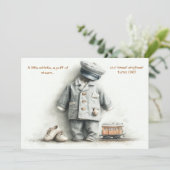 Treinmachinist 1e verjaardag jongen thema kaart (Staand voorkant)