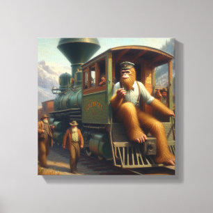 Treinmachinist Bigfoot Canvas Afdruk