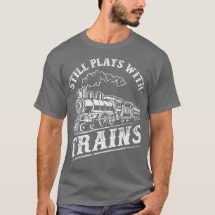 Treinmachinist locomotief speelt nog steeds met t-shirt