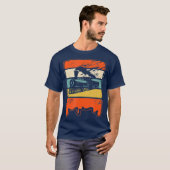 Treinmachinist locomotief Vintage Cadeau T-shirt (Voorkant volledig)