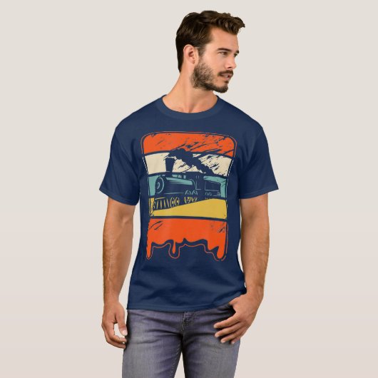 Treinmachinist locomotief Vintage Cadeau T-shirt (Voorkant volledig)