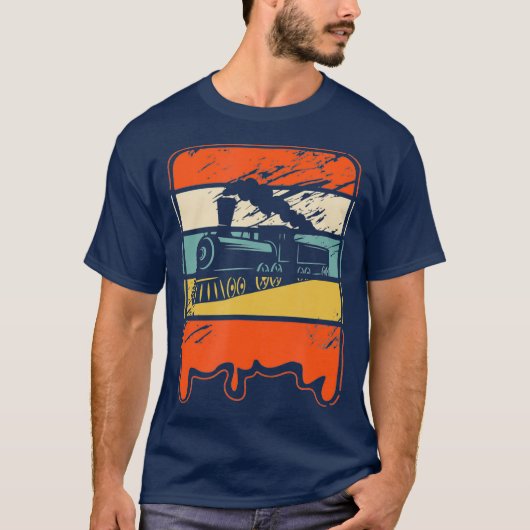 Treinmachinist locomotief Vintage Cadeau T-shirt (Voorkant)
