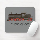 Treinmotor Choo Choo of aangepaste tekst Muismat (Met muis)