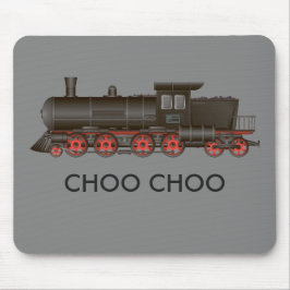 Treinmotor Choo Choo of aangepaste tekst Muismat