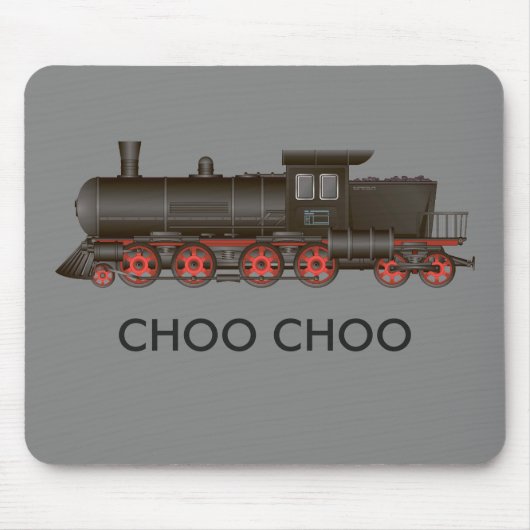 Treinmotor Choo Choo of aangepaste tekst Muismat (Voorkant)