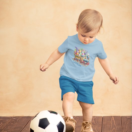 Treinmotor geladen met paaseieren kinder shirts