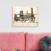 Treinmotor met Antiek Speelgoed Canvas Afdruk (Insitu (Woonkamer))