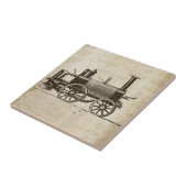 Treinmotor met Antiek Speelgoed Tegeltje (Zijkant)