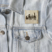 Treinmotor met Antiek Speelgoed Vierkante Button 5,1 Cm (In situ)