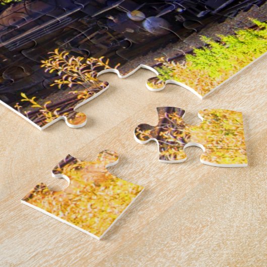 Treinmotor met stoomaandrijving legpuzzel (Zijkant)