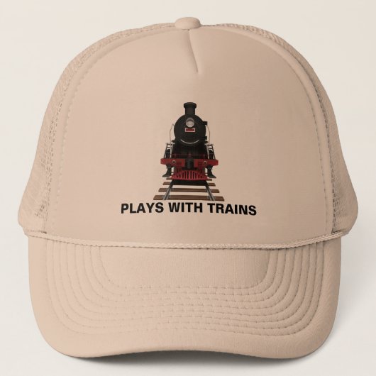 Treinmotor Speelt Met Treinen of Aangepaste Tekst Trucker Pet (Voorkant)