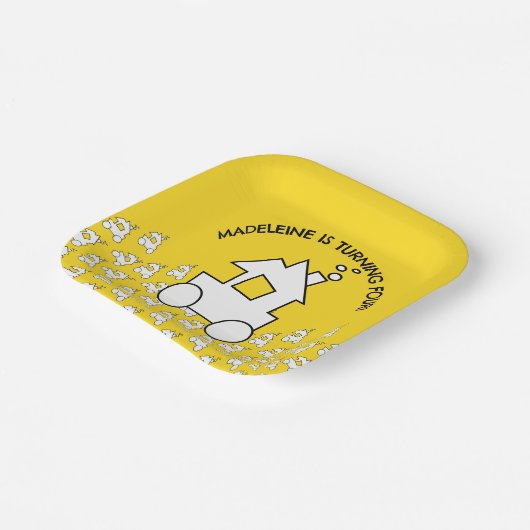 Treinmotor Verjaardagsfeest Papieren Borden Papieren Bordje (Gebogen)