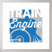 treinmotor | Voertuig Kindercrèche Kunst Poster (Voorkant)