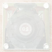 Treinmotor voor elektrische treinen glazen onderzetter (Achterkant)