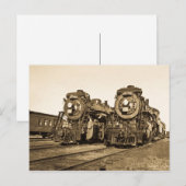 Treinmotoren met  locomotieven briefkaart (Voorkant / Achterkant)