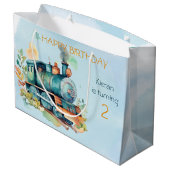 Treinmotorjongen 2e. Birthday Groot Cadeauzakje (Achterkant Gekanteld)