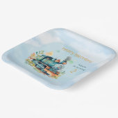 Treinmotorjongen 2e. Birthday Papieren Bordje (Gebogen)