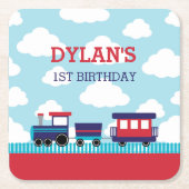 Treinpapier Onderzetters (Navy & Red) - Boys Kinde (Voorkant)