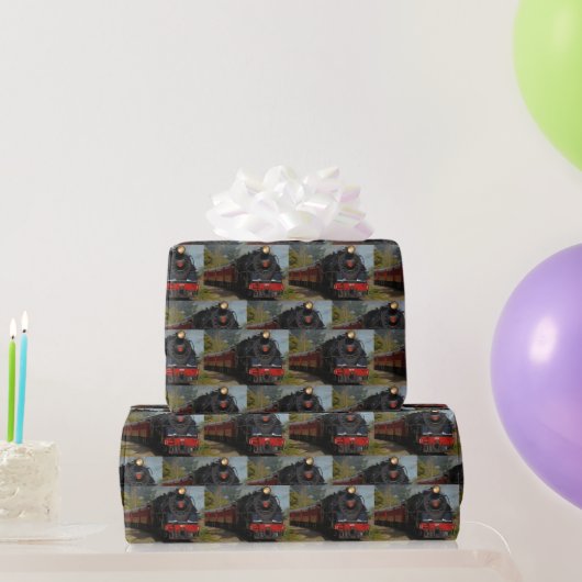 Treinpatroon cadeaupapier (Feestgeschenken)