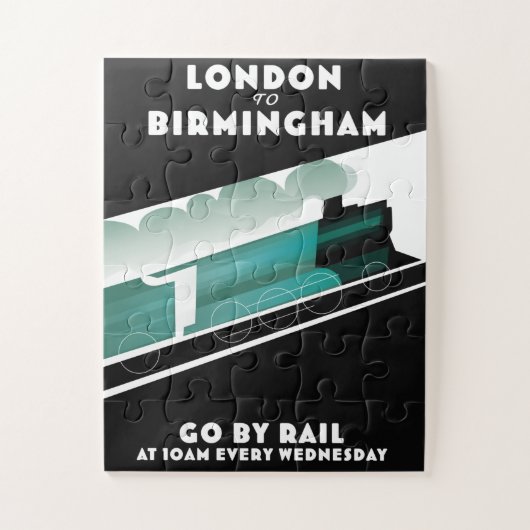 Treinposter van Londen naar Birmingham Legpuzzel (Verticaal)