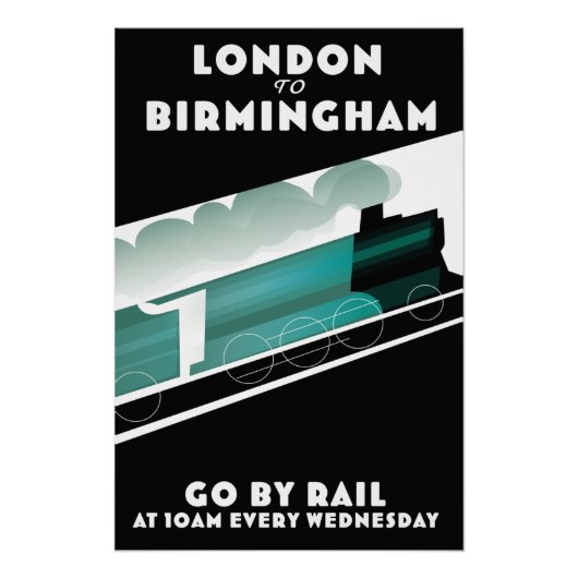 Treinposter van Londen naar Birmingham Perfect Poster (Voorkant)