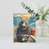  treinreis Cincinnati Briefkaart (Staand voorkant)
