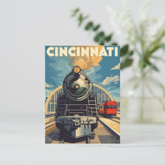  treinreis Cincinnati Briefkaart (Staand voorkant)