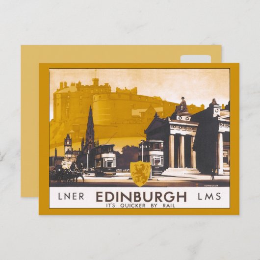 treinreis Edinburgh LNER/LMS Briefkaart (Voorkant / Achterkant)
